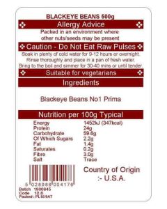 BLACKEYE BEANS 500G