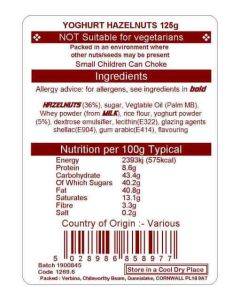 YOGHURT HAZELNUTS  125G