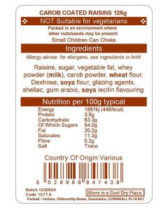 CAROB RAISINS    125G
