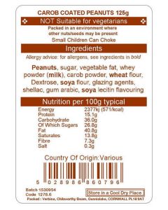 CAROB PEANUTS   125G