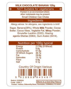 MILK CHOCOLATE BANANA 125G