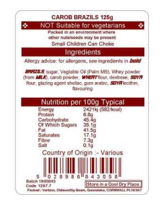 CAROB BRAZILS 125GM