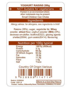YOGHURT RAISINS 250GM