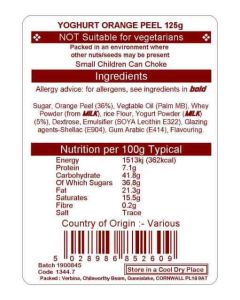 YOGHURT ORANGE PEEL 125G