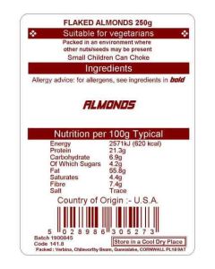 ALMONDS FLAKED 250G