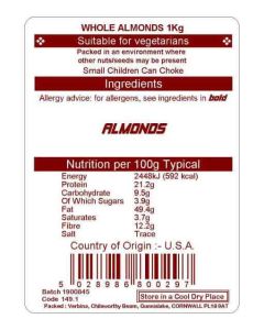 ALMONDS WHOLE  KG
