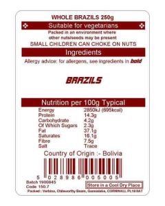 BRAZILS WHOLE 250G