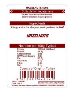 HAZELNUTS 500G