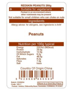 PEANUTS REDSKIN  250G