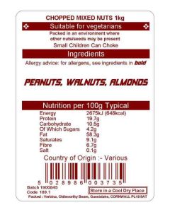 CHOPPED MIXED NUTS KG