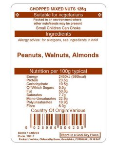 CHOPPED MIXED NUTS 125G