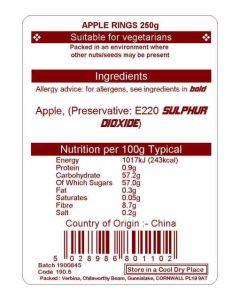 APPLE RINGS 250G