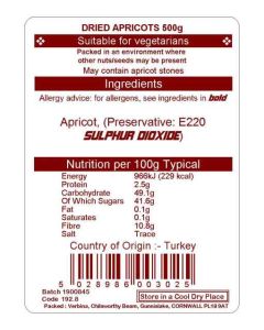 APRICOTS WHOLE 500G