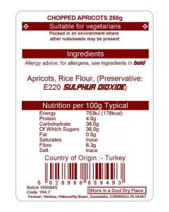 APRICOT CHOPPED 250G