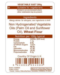 VEGETABLE SUET NON HYDROGENATED 250G