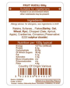 FRUIT MUESLI 500G