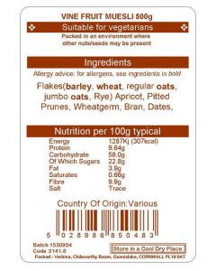 VINE FRUIT MUESLI 500G