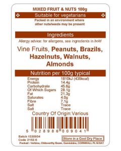 MIXED NUTS & FRUIT SNACK 100G
