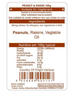 PEANUTS & RAISINS 125G