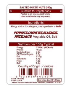 MIXED NUTS SALTED 250G