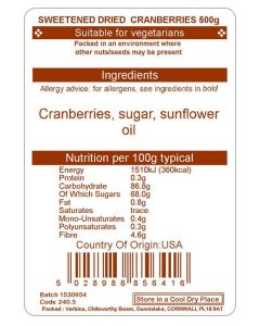 CRANBERRIES 500G