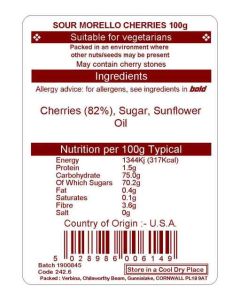 CHERRIES SOUR MORELLO 100G