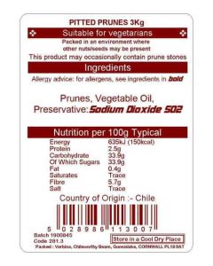 PRUNES PITTED  3KG