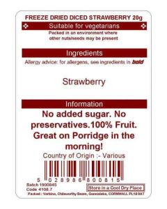 FREEZE DRIED DICED STRAWBERRY 20G