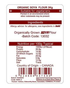 SOYA FLOUR ORG 3KG