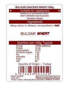 BULGAR CRACKED WHEAT 500G