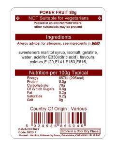 POKER FRUITS SUGAR FREE 80G