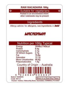 MACADAMIA RAW (STYLE 2) 100G