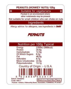 PEANUTS (MONKEY NUTS) 125G