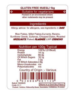 MUESLI GLUTEN FREE  1KG