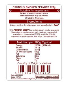CRUNCHY SMOKED PEANUTS 125G