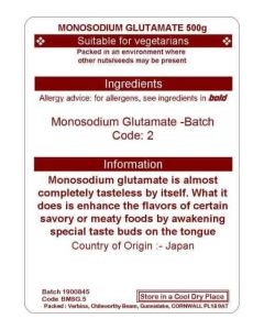 MONOSODIUM GLUTAMATE 500G