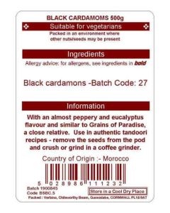 CARDAMOMS BLACK 500G
