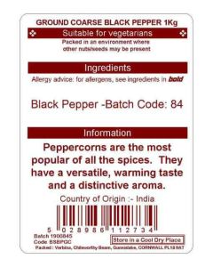 PEPPER BLACK COARSE GROUND KG