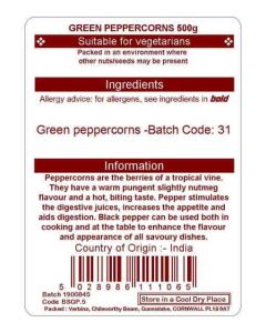 PEPPERCORNS GREEN 500G