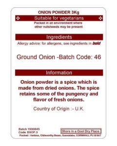 ONION POWDER BULK    3KG