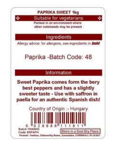 PAPRIKA SWEET (HUNGARY)  KG