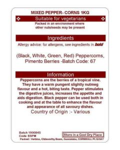 PEPPERCORNS MIXED KG