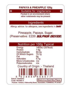 PINEAPPLE & PAPAYA MIX 125GM