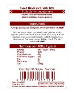 FIZZY BLUE BOTTLES 100G