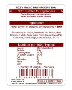FIZZY MAGIC MUSHROOMS 100G