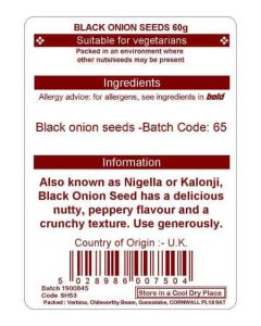 ONION SEEDS BLACK 60G