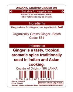 GINGER GROUND 30G (ORGANIC)