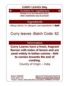 CURRY LEAVES 250G