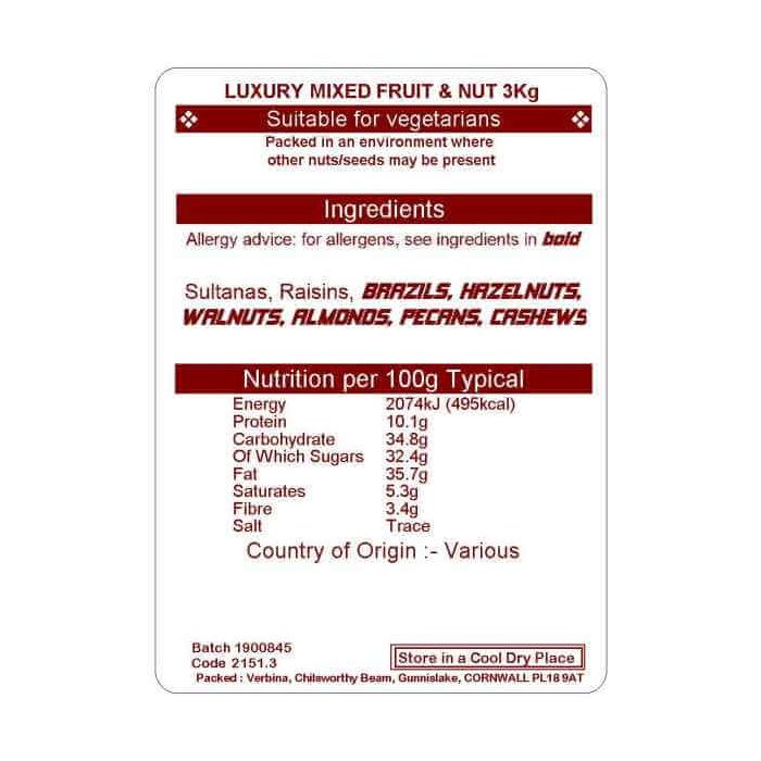 LUXURY MIXED NUTS & FRUIT 3KG