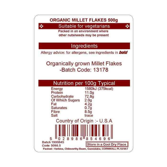 MILLET FLAKES ORG. 500G